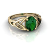 Lab Emerald 14kt Yellow Gold celtic Ring