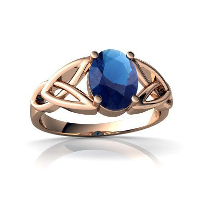 Genuine London Blue Topaz 14kt Rose Gold celtic Ring