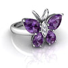 Genuine Amethyst 14kt White Gold keepsake Ring
