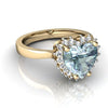 Genuine Aquamarine 14kt Yellow Gold cocktail Ring